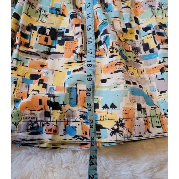 IE Petite Womens Pleated Cityscape Skirt Knee Length Size 8P - Picture 9 of 9